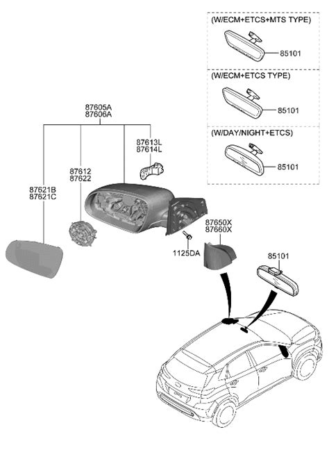 J Pe Genuine Hyundai Mirror Assy Outside Rr View Rh