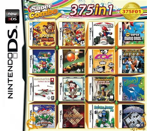 Buy 375 In 1 Multi Cart Combo Games Cartridge Card Cart For Nintendo Ds Nds 3ds Xl 2ds Ndsl Ndsi