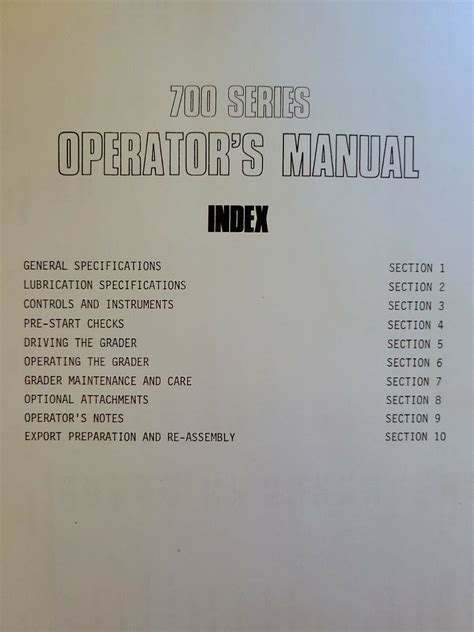 Champion 700 Series Motor Grader Tractor Owners Manual D 715a D 720 D