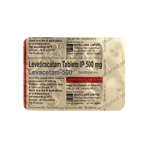 Levacetam 500 Mg Tablet 10 Uses Side Effects Dosage Composition