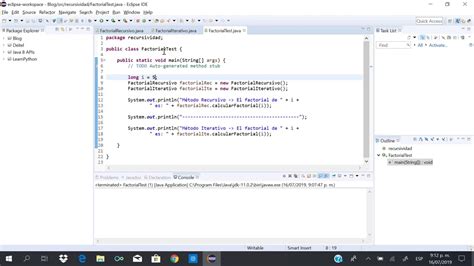 Recursividad En Java Calculando El Factorial De Un N Mero Youtube