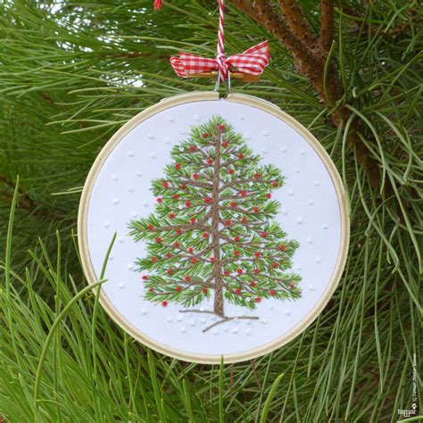 Christmas Tree Hand Embroidery Kit Winter Christmas Etsy