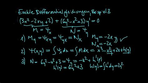 Exakte Differentialgleichungen Beispiel 3 YouTube