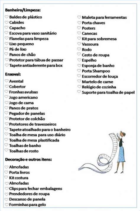 Lista De Chá De Casa Nova Pronta Para Imprimir 31 Modelos Grátis