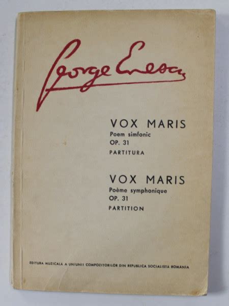 George Enescu Vox Maris Poem Simfonic Op Partitura Text In