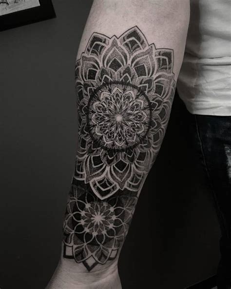 Dotwork Mandala Tattoo On The Inner Forearm