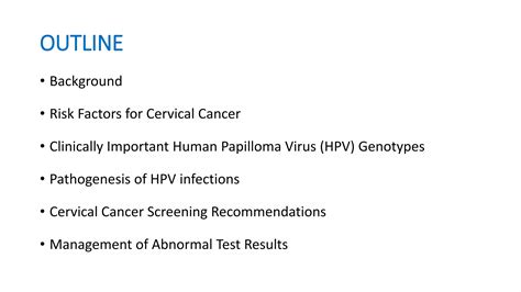 Current Cervical Cancer Screening Guidelines 2018 Ppt Free Download