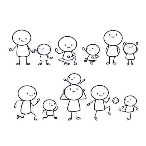 Stickfigure Family Group Vectors & Illustrations for Free Download