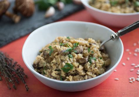 Risotto De La Seta De Shiitake Imagen De Archivo Imagen De Hoja