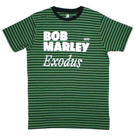 Bob Marley and the Wailers Exodus Striped Tee Green Black ボブマーリー