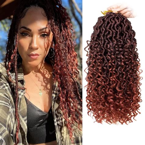 Buy ZRQ 8 Packs Ginger Faux Locs Crochet Hair 14 Inch Goddess Locs