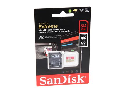 Sandisk 512gb Extreme Microsdxc Uhs Iu3 A2 Memory Card With Adapter