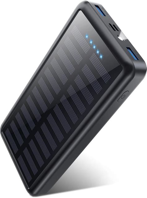 Axneb Batterie Externe Mah Chargeur Solaire Avec Usb C Sortie Et