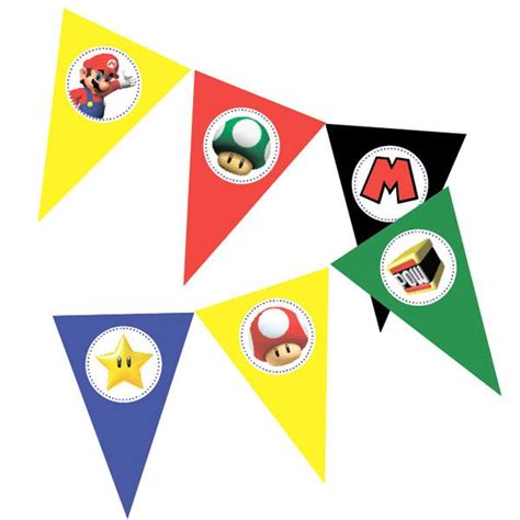 Banderín triangulos Mario Bros Partyplace