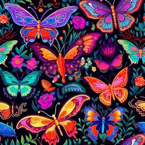 Premium AI Image | A colorful butterfly pattern with many different ...