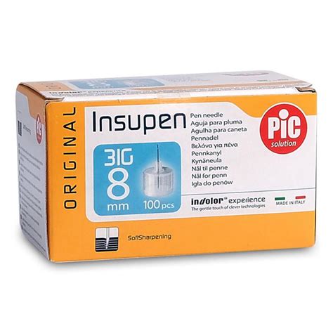 Caja de 100 Agujas para Pluma Insupen 31G 0 25 x 8mm Farmacia Calàbria