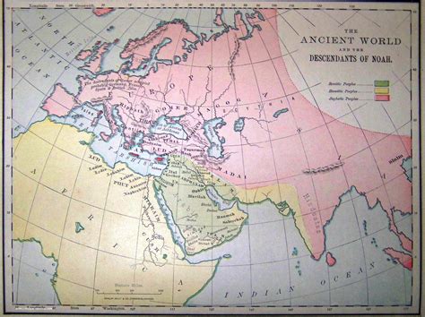 Map Of Noah's Sons Descendants