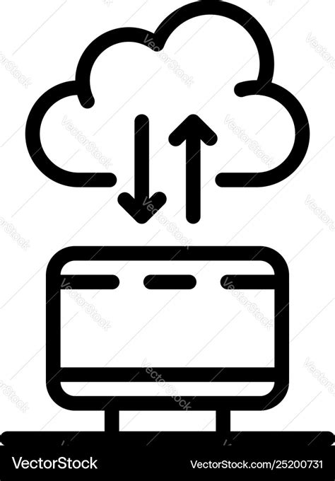 Computer Cloud Icon Outline Style Royalty Free Vector Image