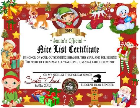 2022 Editable Pdf Printable Santas Nice List Diy Etsy Nice List