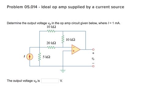 Solved Determine The Output Voltage Vo In The Op Amp