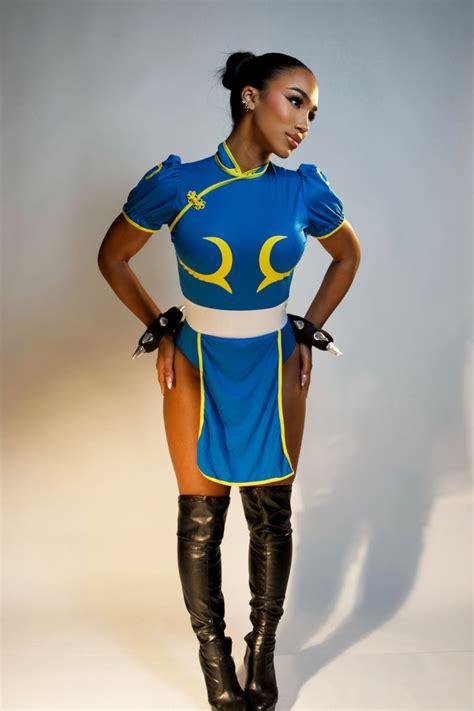 Street Fighter Chun Li 3 Piece Costume Set Blue Combo Fashion Nova