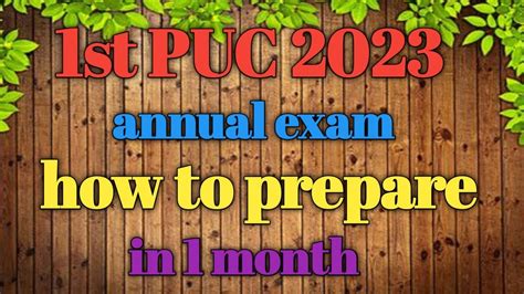 1st PUC 2023 How To Prepare Full Perfectly In Annual Exam YouTube