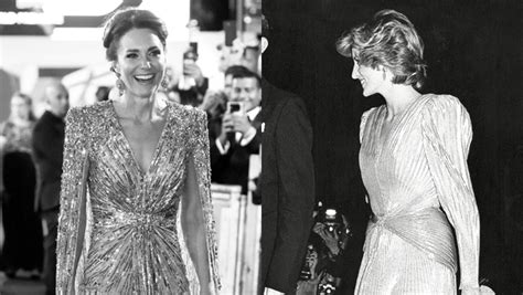 Kate Middleton’s Gold Gown Channels Princess Diana’s Dress At Bond ...