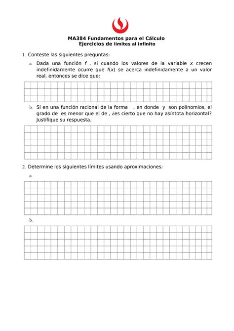 Ejercicios De L Mites Al Infinito Y As Ntotas Horizontales