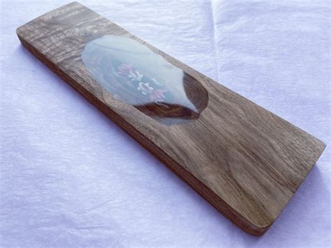 Wood And Resin Art Wrist Rest Black Walnut Wrist Rest Epoxy Etsy Canada