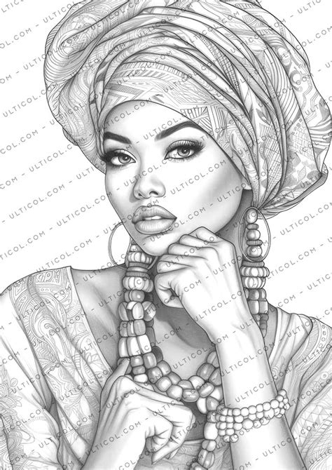 Afro Models Coloring Book Black Girls Coloring Pages Black Women Printable Pdf African Girls