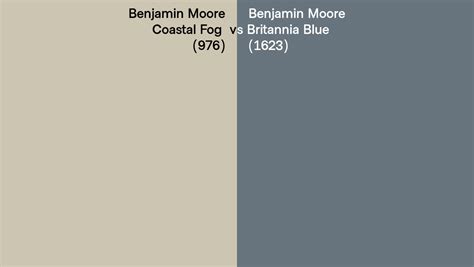 Benjamin Moore Coastal Fog Vs Britannia Blue Side By Side Comparison