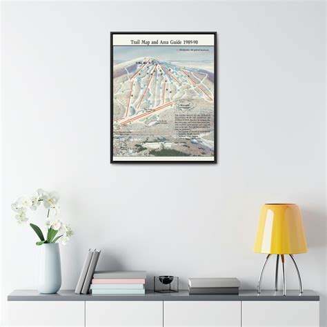 1989 Vintage Okemo Mountain Ski Resort Trail Map Framed Canvas Print