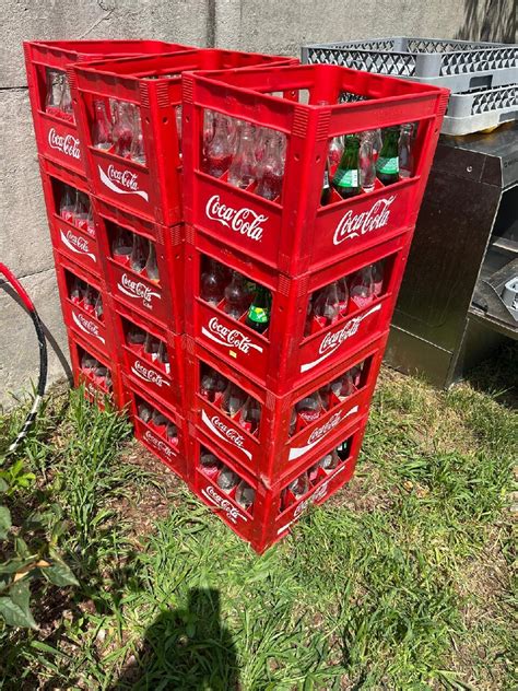 Oryginalne Skrzynki Coca Cola Ze Szklanymi Butelkami Cola Fanta Sprite