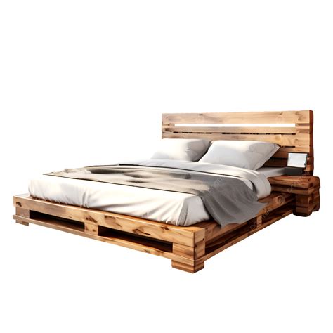 3d Wooden Bed Transparent Background Bed Wooden Bed Bed 3d Png