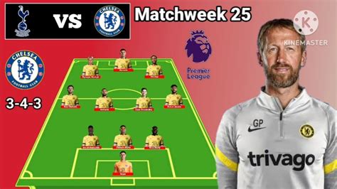 Tottenham Vs Chelsea ~ Potential Line Up Chelsea 3 4 3 Formations