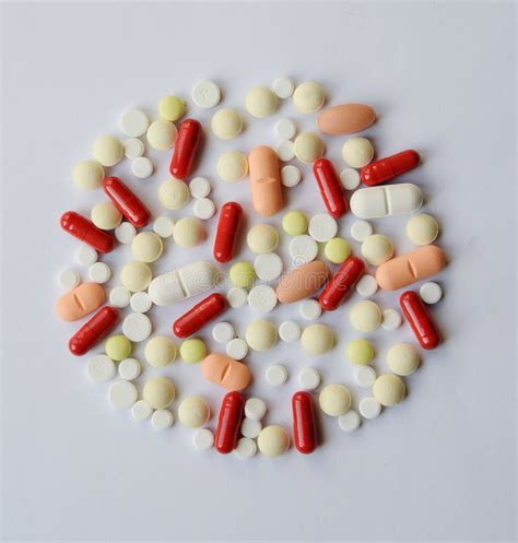 Pharmacology Assorted Medicine Pills Tablets And Capsules Round Frame