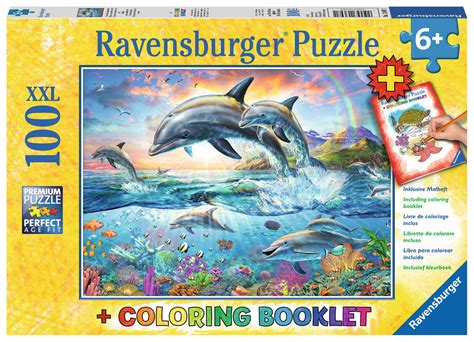 Vibrant Dolphins 100 Pieces Ravensburger Puzzle Warehouse