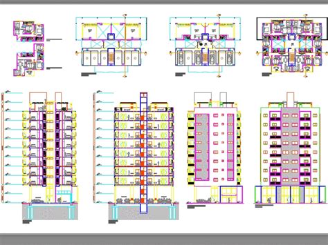 Edificio De Departamentos En Autocad Descargar Cad Kb