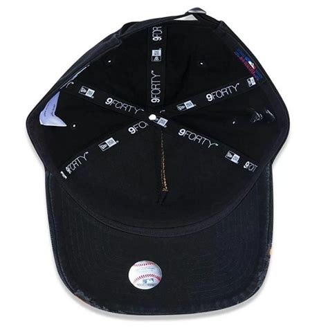 Bon New Era Yankees Cotton Damage Destroyed Preto E Laranja