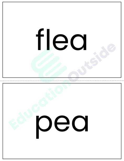 Long E Vowel Teams Flashcards 3 Sizes Included No Prep