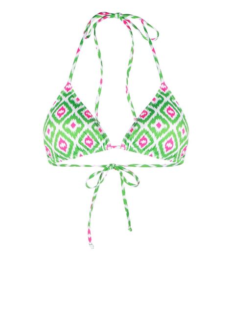 Mc Saint Barth Leah Geometric Print Bikini Top Farfetch