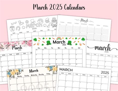 March 2025 Calendars Free Printable And Fillable