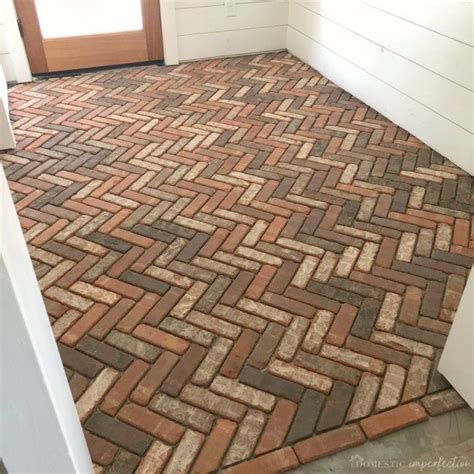 Herringbone Brick Paver Floor Brick Flooring Brick Pavers Porch