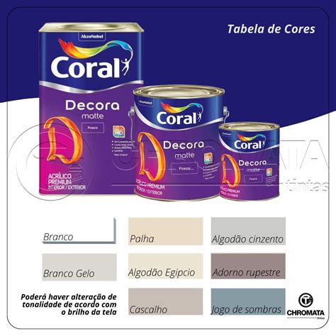 Coral Tinta Acr Lica Decora Matte L Escolha A Cor Chromata Tintas