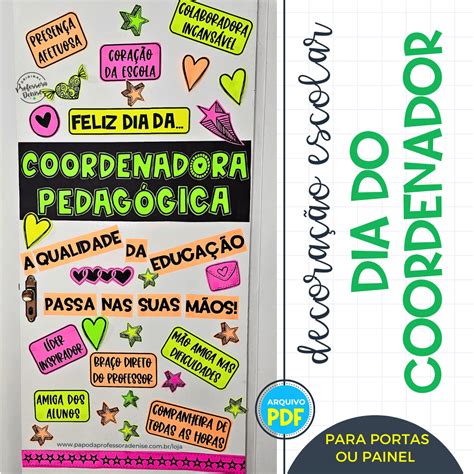 Decora O Dia Do Coordenador Pedag Gico Papo Da Professora Denise