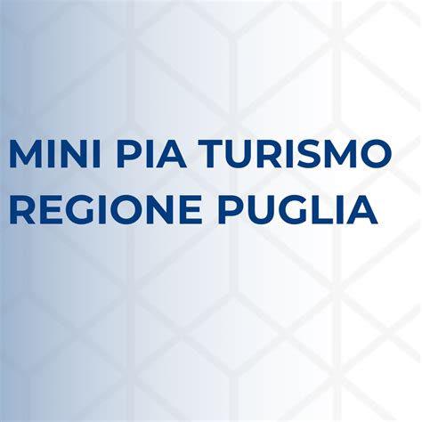 Mini Pia Turismo Regione Puglia Servizi Innovazione