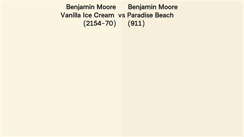 Benjamin Moore Vanilla Ice Cream Vs Paradise Beach Side By Side Comparison