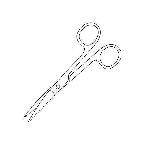 Surgical Scissors Outline Icon Illustration On White Background 9671494