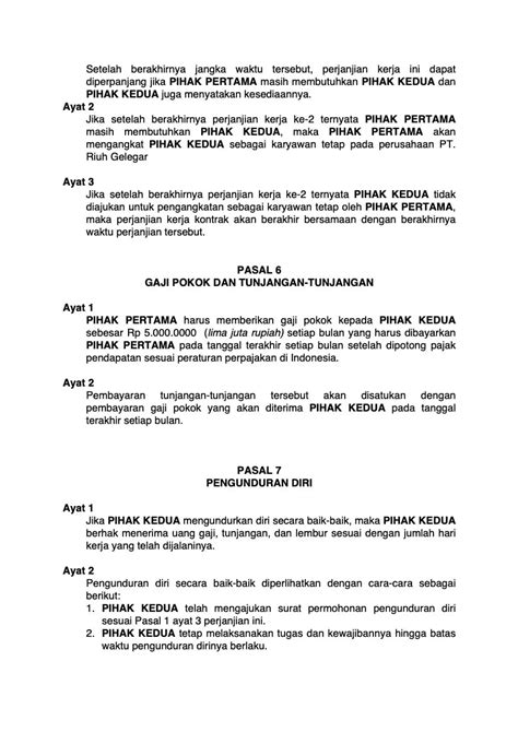 Kontrak Kerja Karyawan Yang Sesuai Undang Undang