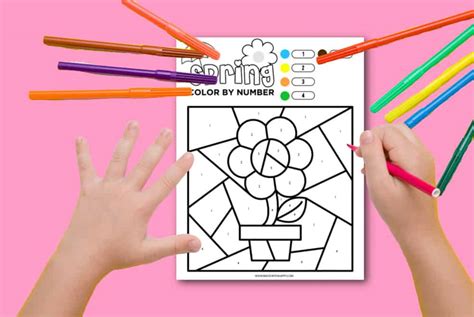 Free Printable Spring Color By Number Worksheets Made With Happy